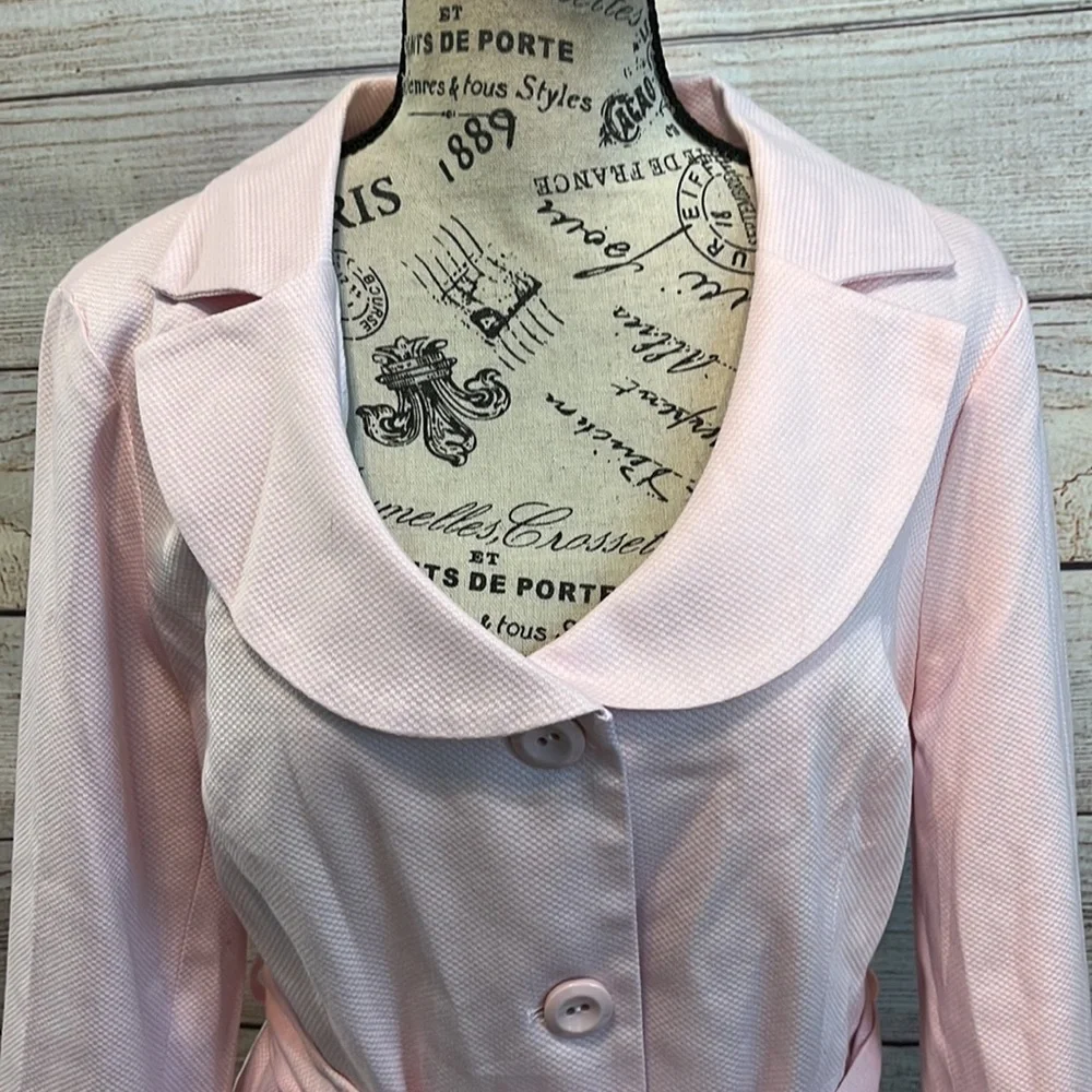 Sandro Sportswear Blazer Belted NWT 3/4 Sleeves Pale Pink Size Large